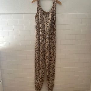 Leopard print lounge jumpsuit